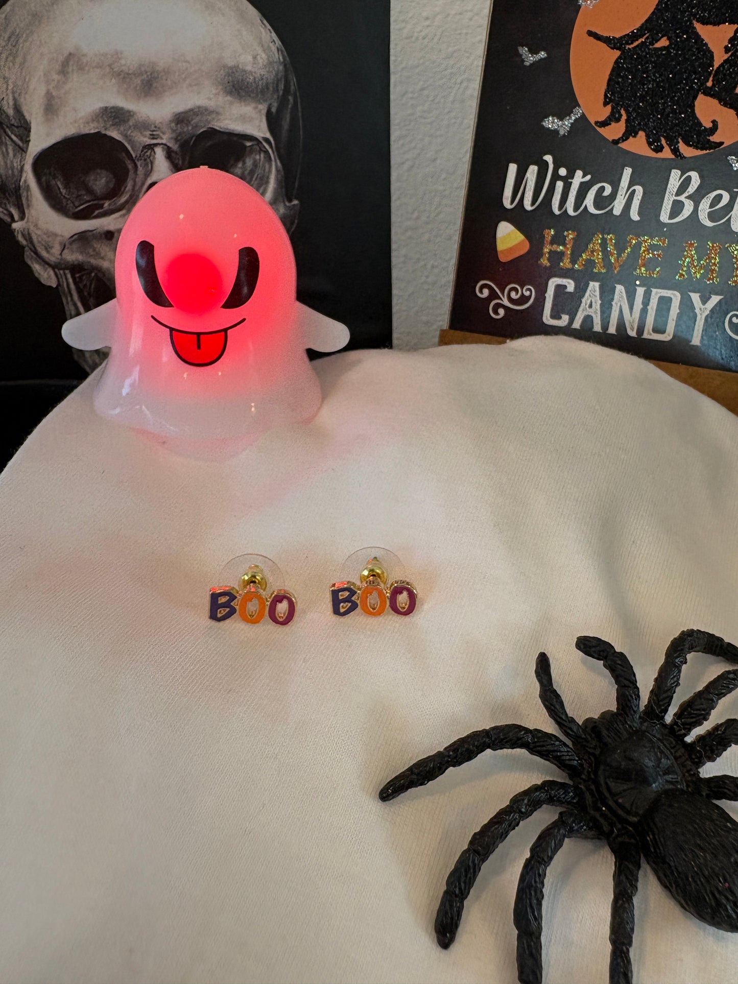 Halloween Earrings - "BOO" Stud Earrings