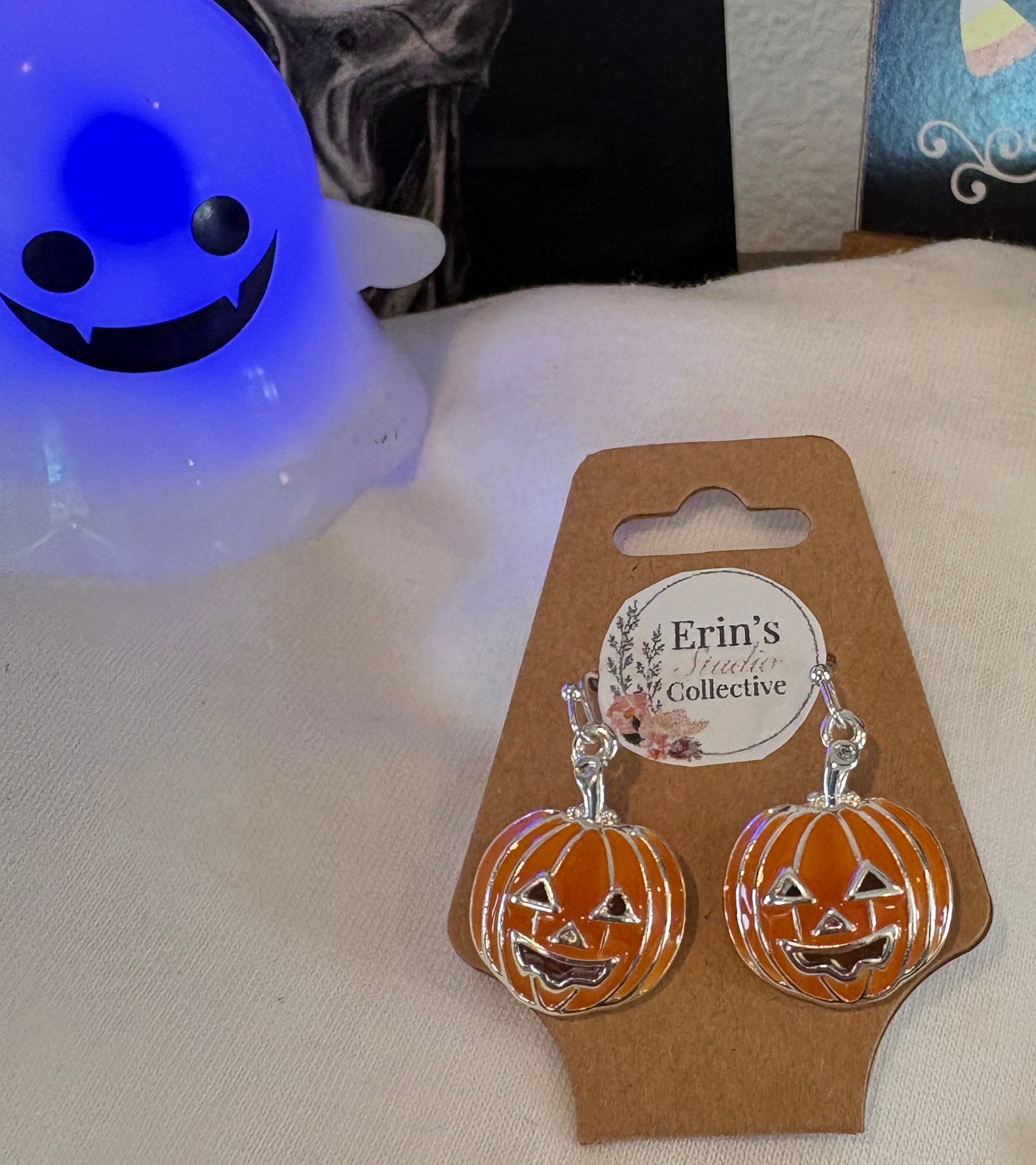 Halloween Earrings - Jack-o'-Lantern Dangle Earrings
