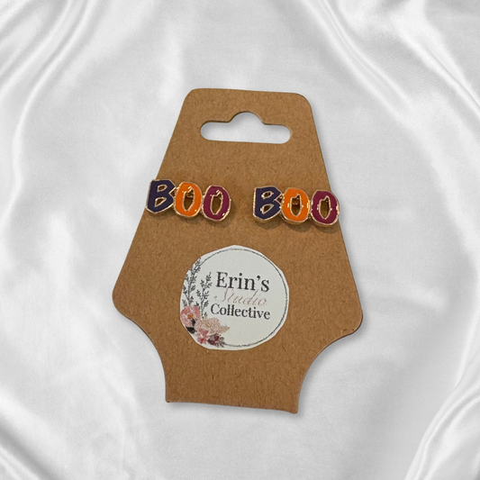 Halloween Earrings - "BOO" Stud Earrings