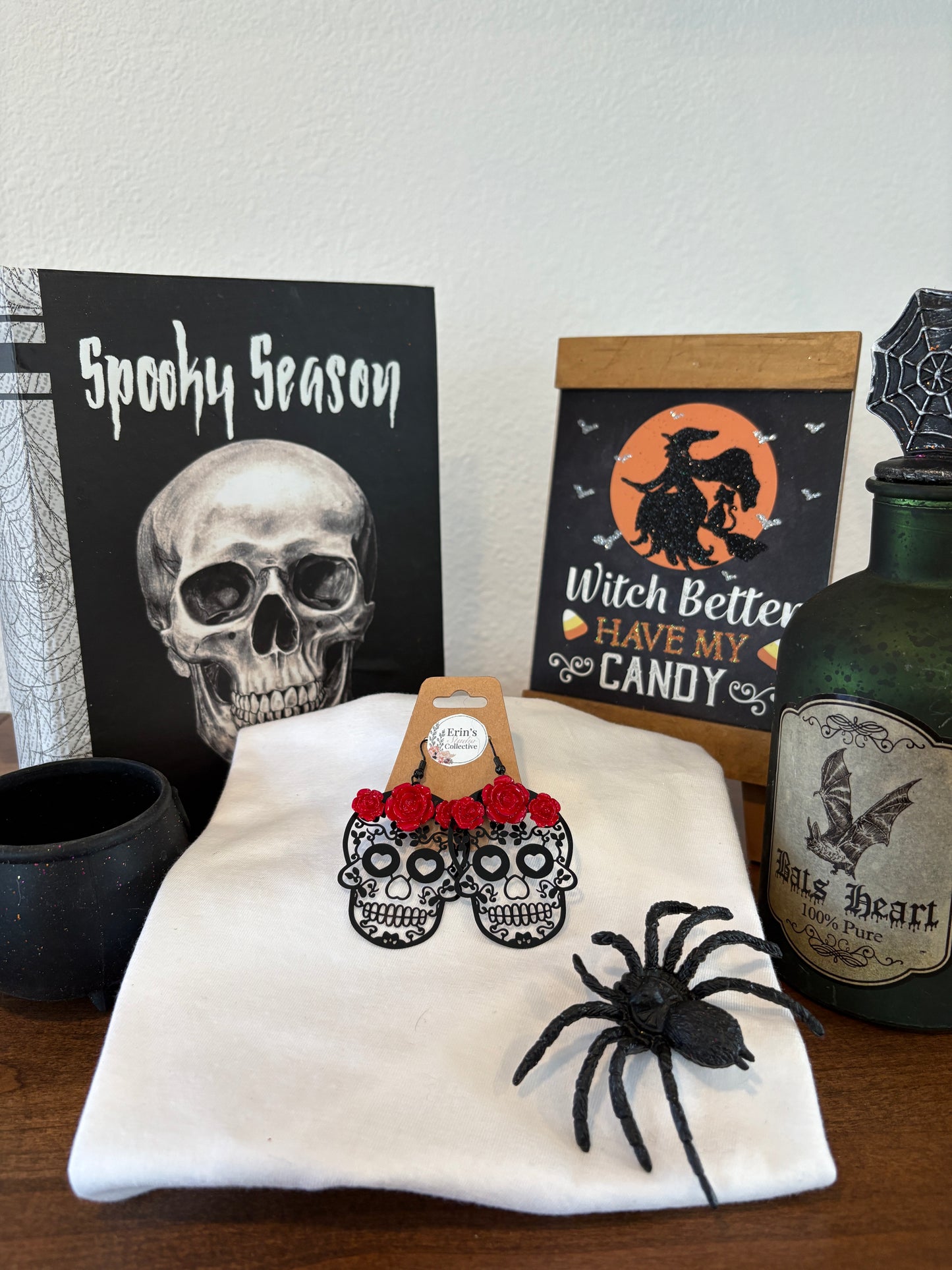 Halloween Earrings - Day of the Dead Sugar Skull Earrings