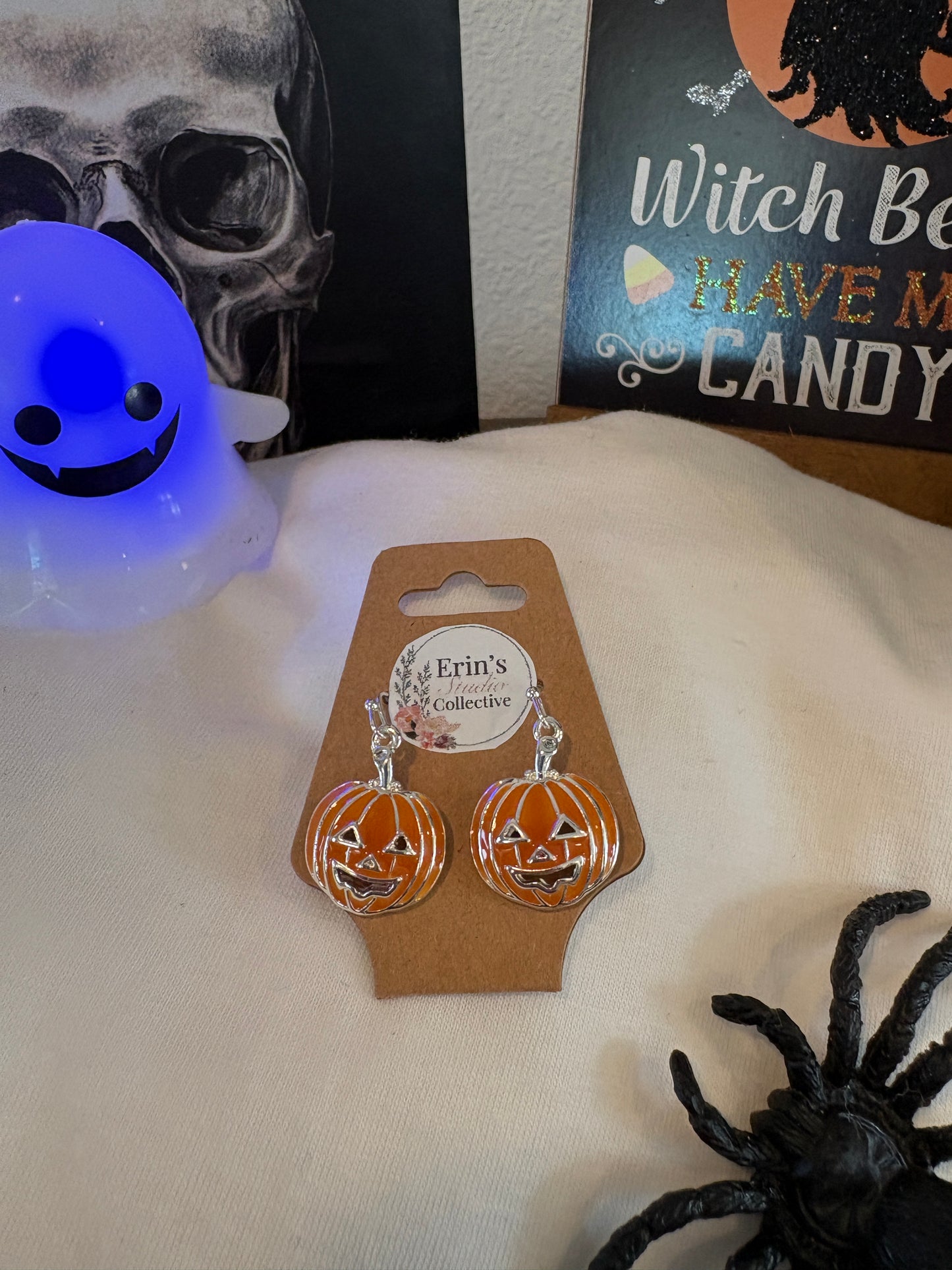 Halloween Earrings - Jack-o'-Lantern Dangle Earrings