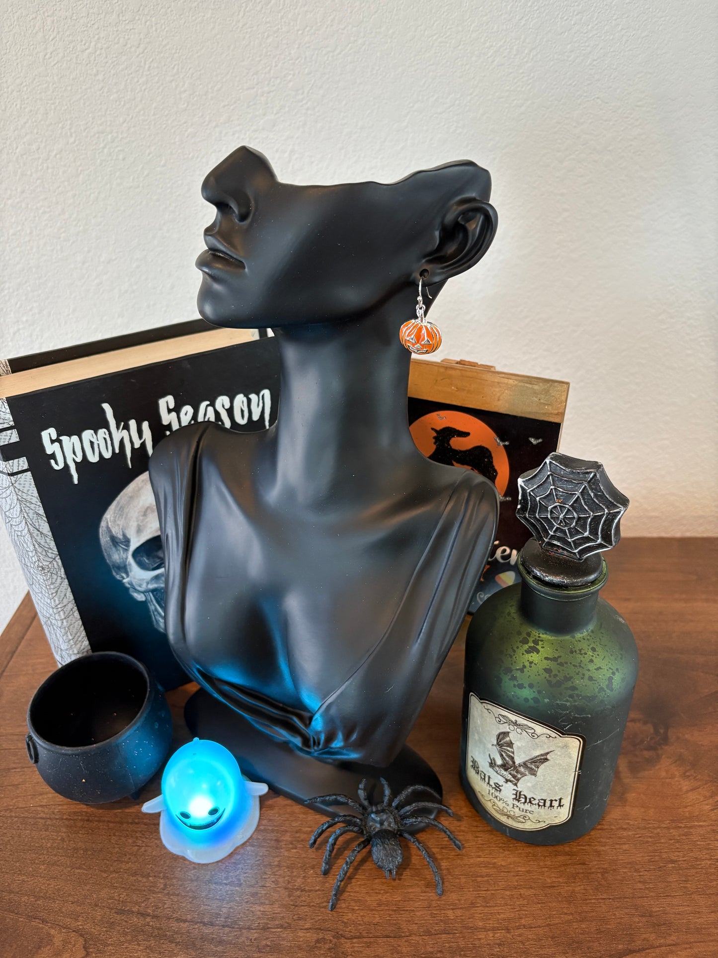 Halloween Earrings - Jack-o'-Lantern Dangle Earrings