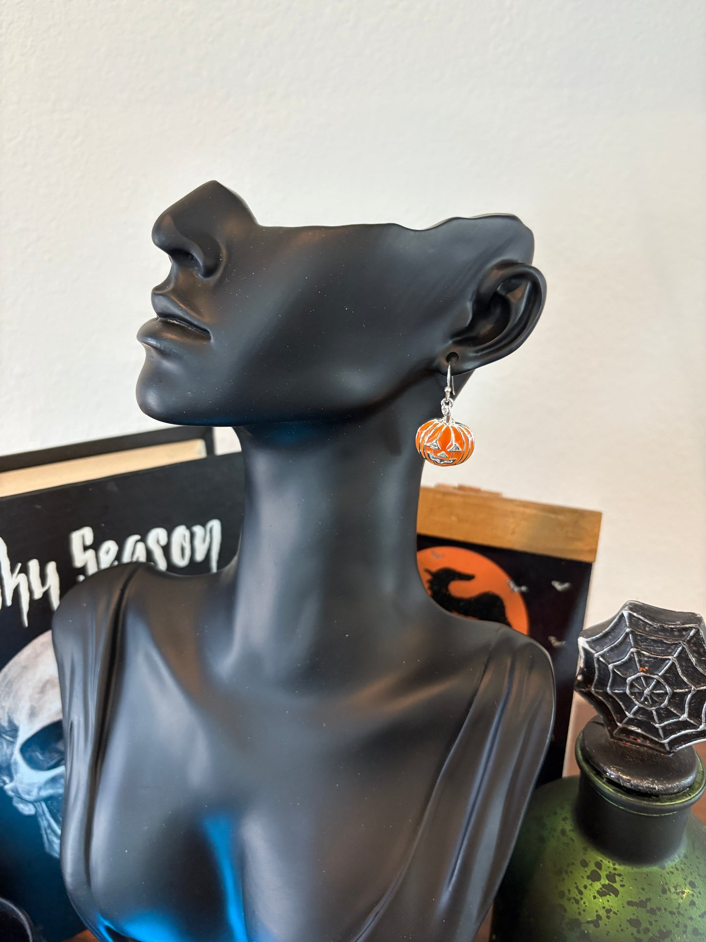 Halloween Earrings - Jack-o'-Lantern Dangle Earrings